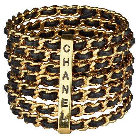 chanel bracelet leather|vintage chanel cuff bracelet.